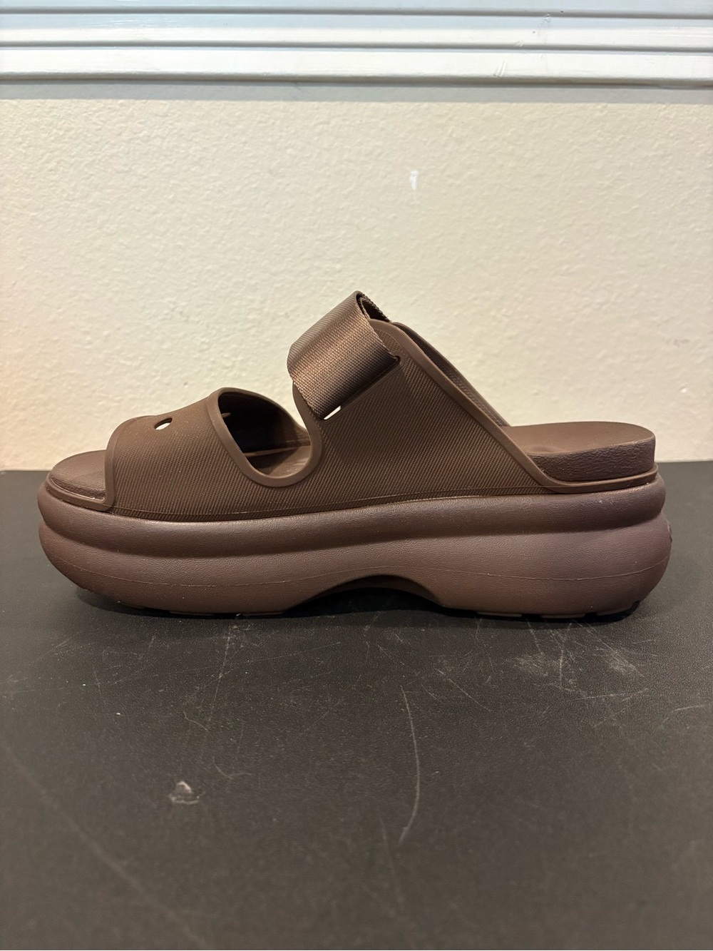 Crocs Women's Soho Two-Strap Sandals, Platform Sandals, Brown, Medium Width Sz 9 - Picture 6 of 10